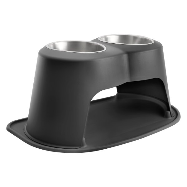 WeatherTech® - Pet Comfort™ Double 96 fl. oz. Black Stainless Steel High Pet Bowl (14" Height)
