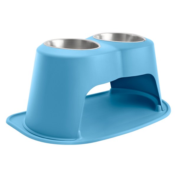 WeatherTech® - Pet Comfort™ Double 96 fl. oz. Blue Stainless Steel High Pet Bowl (14" Height)