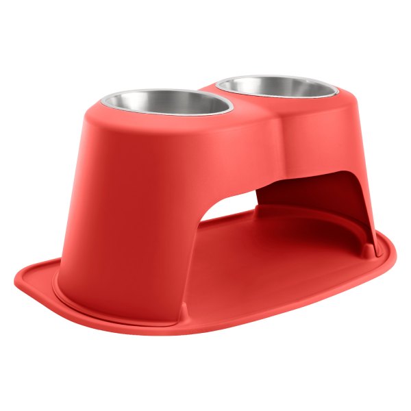 WeatherTech® - Pet Comfort™ Double 96 fl. oz. Red Stainless Steel High Pet Bowl (14" Height)