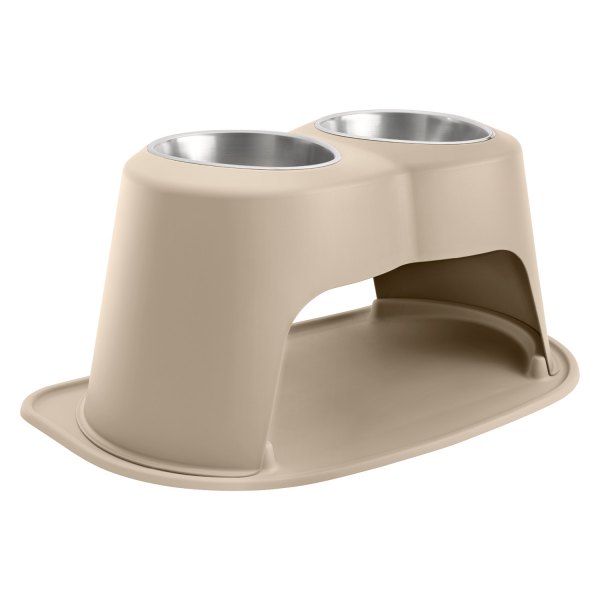 WeatherTech® - Pet Comfort™ Double 96 fl. oz. Tan Stainless Steel High Pet Bowl (14" Height)