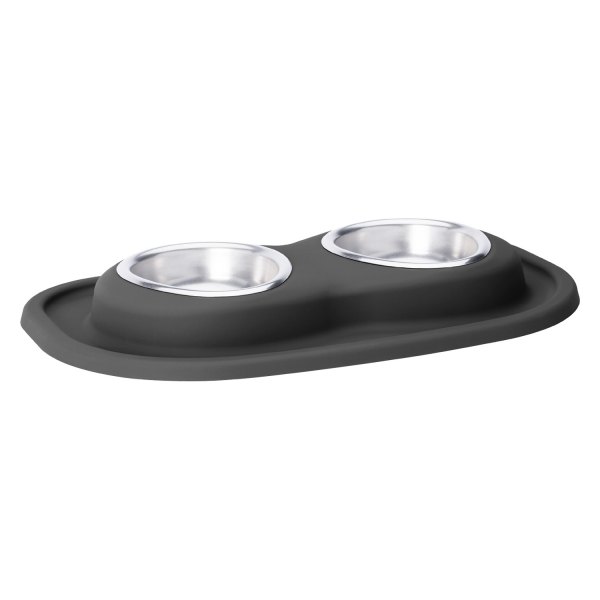WeatherTech® - Pet Comfort™ Double 8 fl. oz. Black Stainless Steel Low Pet Bowl (1.5" Depth)