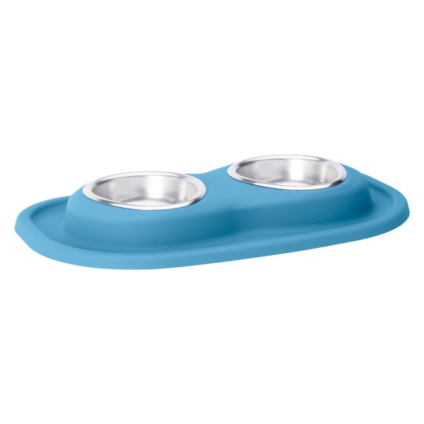 WeatherTech® - Pet Comfort™ Double 8 fl. oz. Blue Stainless Steel Low Pet Bowl (1.5" Depth)
