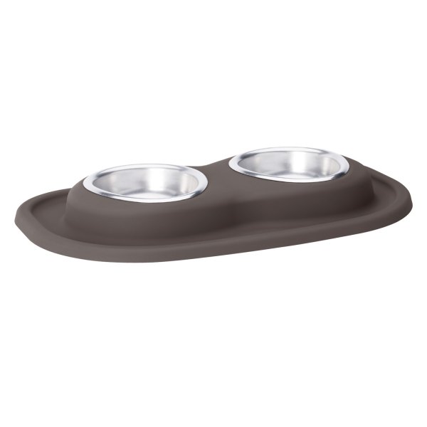 WeatherTech® - Pet Comfort™ Double 8 fl. oz. Dark Brown Stainless Steel Low Pet Bowl (1.5" Depth)