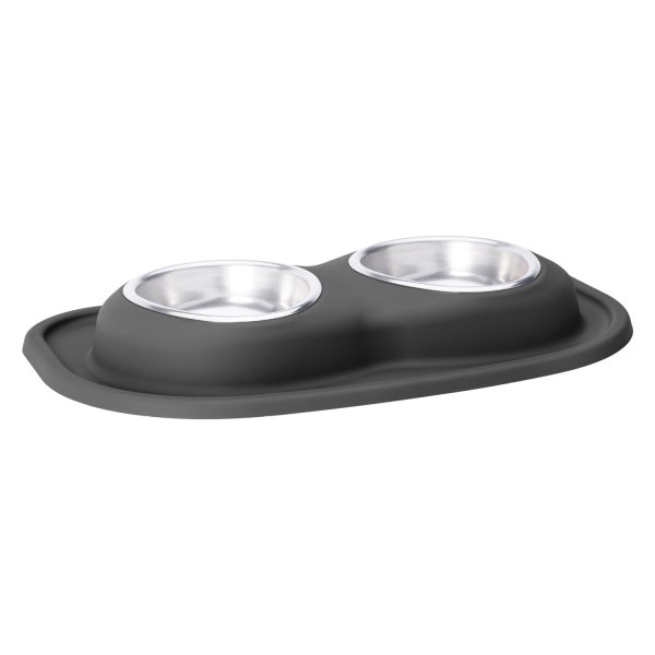 WeatherTech® - Pet Comfort™ Double 16 fl. oz. Black Stainless Steel Low Pet Bowl (2" Height)