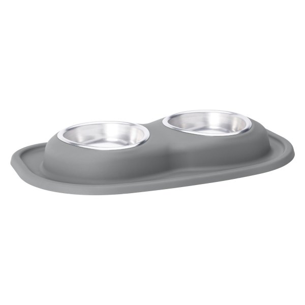 WeatherTech® - Pet Comfort™ Double 16 fl. oz. Dark Gray Stainless Steel Low Pet Bowl (2" Height)