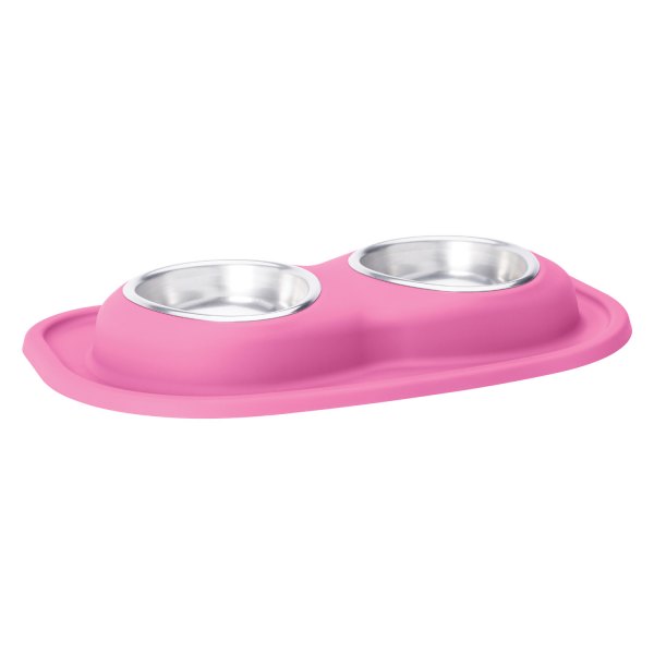 WeatherTech® - Pet Comfort™ Double 16 fl. oz. Pink Stainless Steel Low Pet Bowl (2" Height)