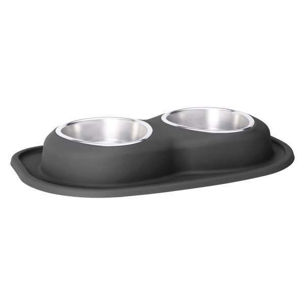 WeatherTech® - Pet Comfort™ Double 32 fl. oz. Black Stainless Steel Low Pet Bowl (2.75" Height)