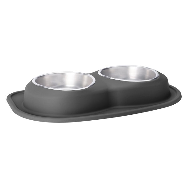 WeatherTech® - Pet Comfort™ Double 64 fl. oz. Black Stainless Steel Low Pet Bowl (3.25" Height)