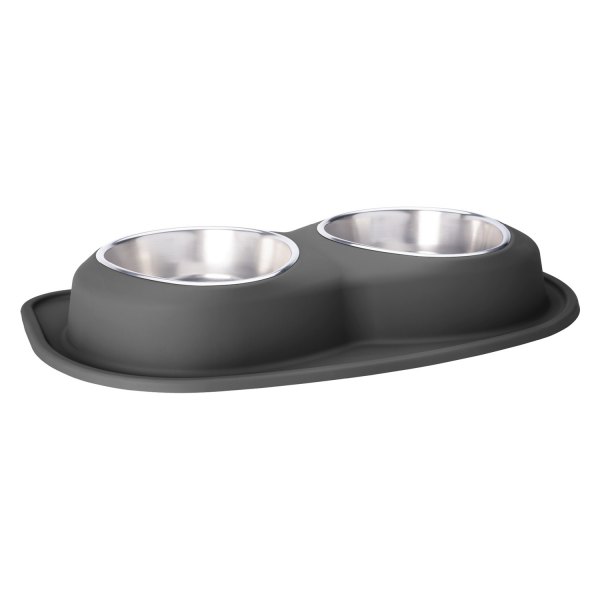 WeatherTech® - Pet Comfort™ Double 96 fl. oz. Black Stainless Steel Low Pet Bowl (3.75" Height)