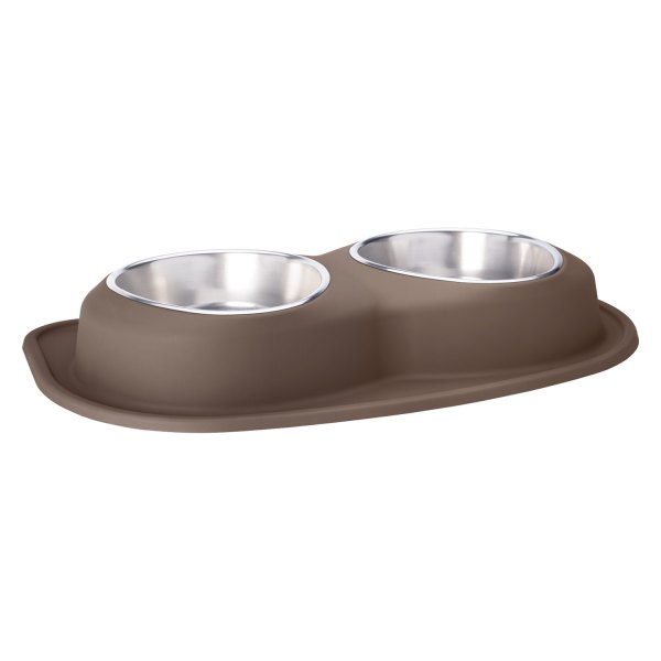 WeatherTech® - Pet Comfort™ Double 96 fl. oz. Light Brown Stainless Steel Low Pet Bowl (3.75" Height)