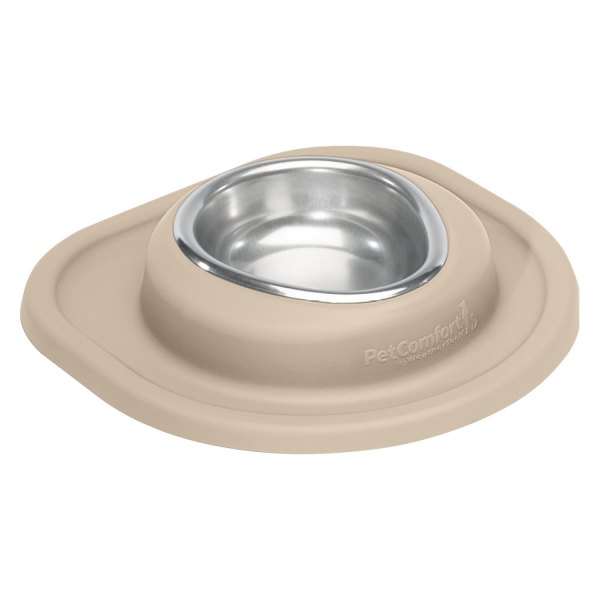 WeatherTech® - Pet Comfort™ Single 8 fl. oz. Tan Stainless Steel Low Pet Bowl (1.5" Depth)