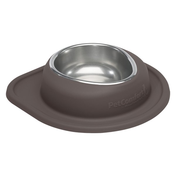 WeatherTech® - Pet Comfort™ Single 32 fl. oz. Dark Brown Stainless Steel Low Pet Bowl (2.75" Depth)