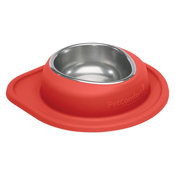 WeatherTech® - Pet Comfort™ Single 32 fl. oz. Red Stainless Steel Low Pet Bowl (2.75" Height)