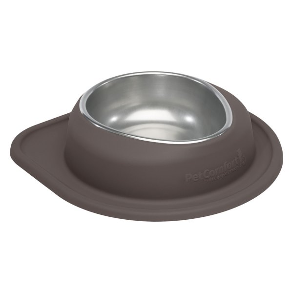 WeatherTech® - Pet Comfort™ Single 64 fl. oz. Dark Brown Stainless Steel Low Pet Bowl (3" Height)