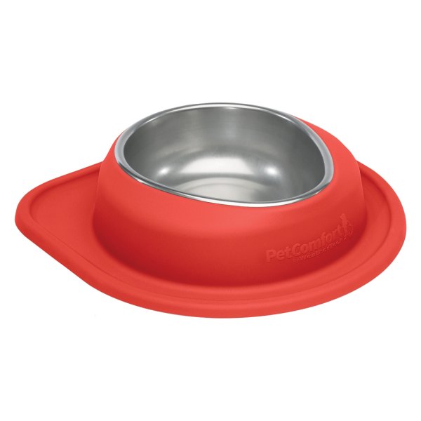WeatherTech® - Pet Comfort™ Single 64 fl. oz. Red Stainless Steel Low Pet Bowl (3" Height)