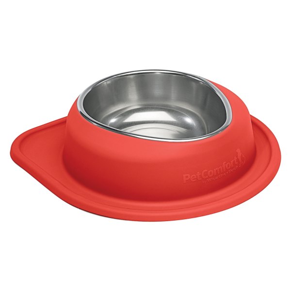 WeatherTech® - Pet Comfort™ Single 96 fl. oz. Red Stainless Steel Low Pet Bowl (3.75" Height)